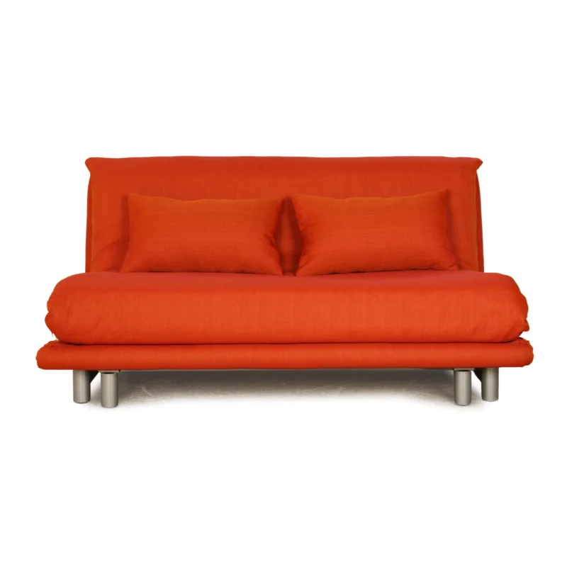 ligne roset Multy Stoff Dreisitzer Orange Rot Lachs manuelle Funktion Schlafsofa Neubezug