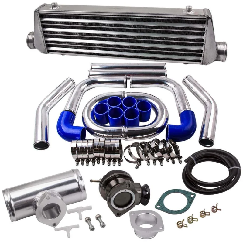 Neu Universal Ladeluftkühler 2.5 Rohr Schlauch Kit + BOV Flanschrohradapter Kit