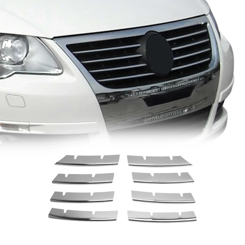 Kühlergrill Leisten Grillleisten für VW Passat 2005-2010 Edelstahl Chrom 8tlg