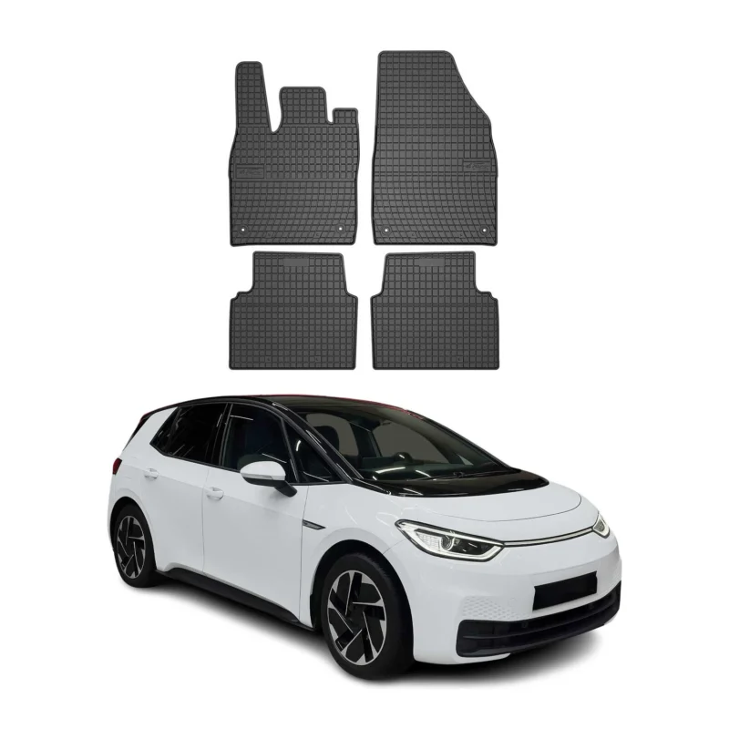 OMAC Gummi Fußmatten für VW ID.3 2020-2026 Automatten Gummi Schwarz 4tlg