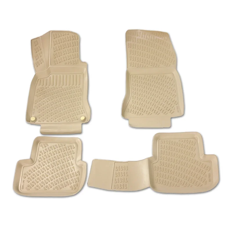 Fußmatten 3D Gummimatten für Mercedes A Klasse W177 2018-2026 Gummi TPE Beige 4x