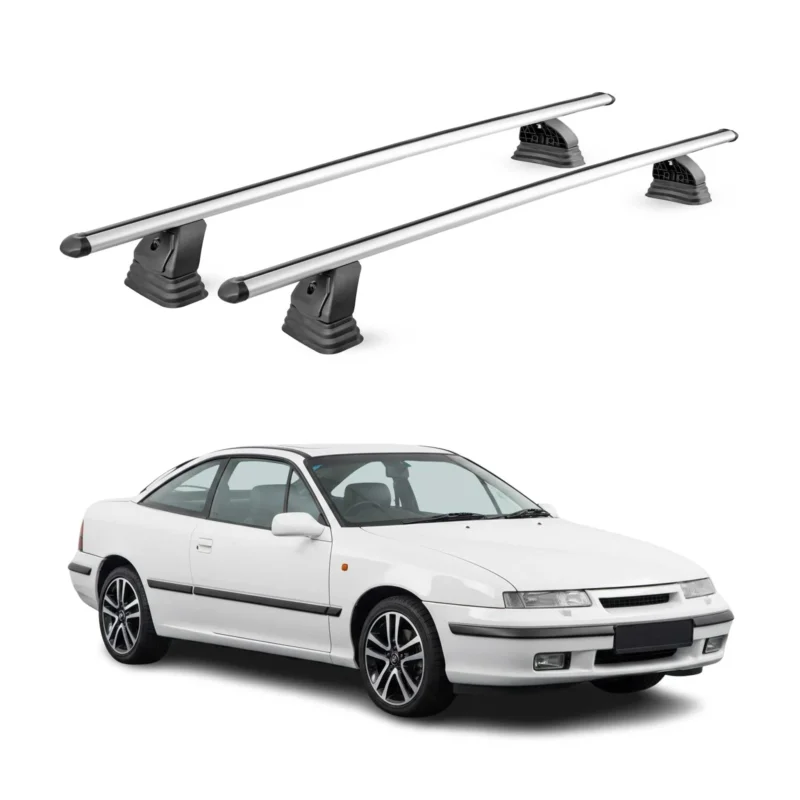 Alu Dachträger für Opel Calibra 1990-1997 TÜV T-Nut Abschließbar 2tlg Silber