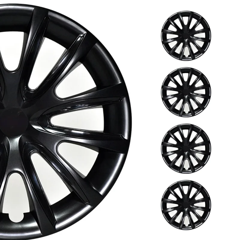 4x Radkappen Radzierblenden Radblenden 15" Zoll Stahlfelgen Schwarz