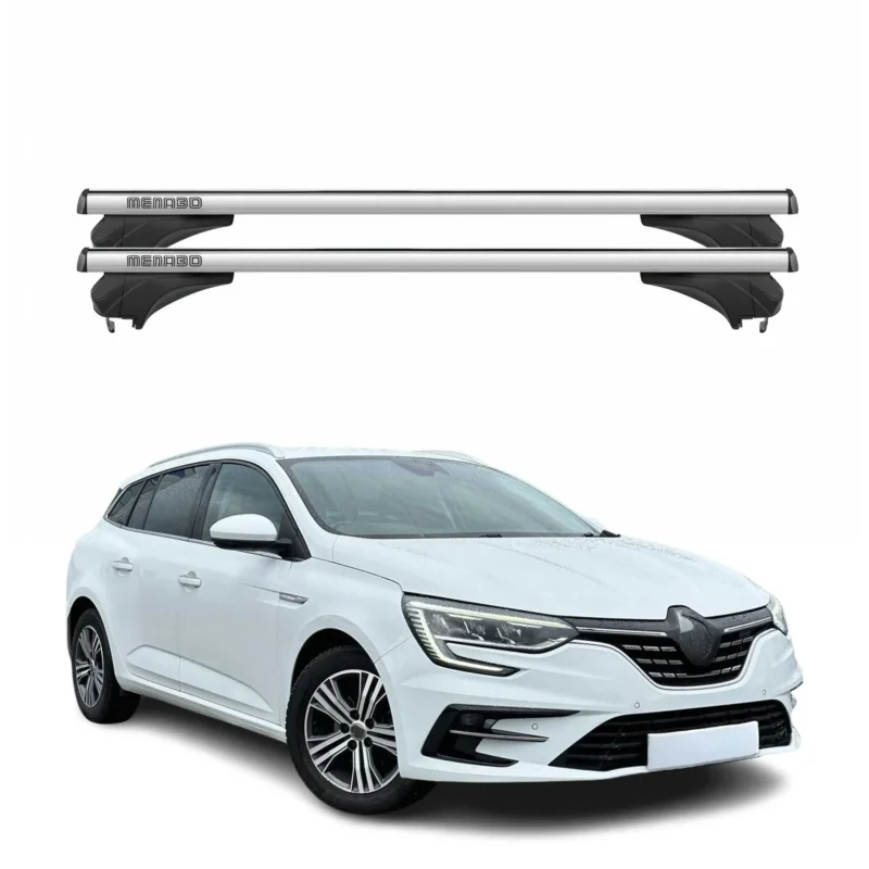 Menabo Dachträger für Renault Megane IV Grandtour 2016-2022 Aluminium Silber 2x