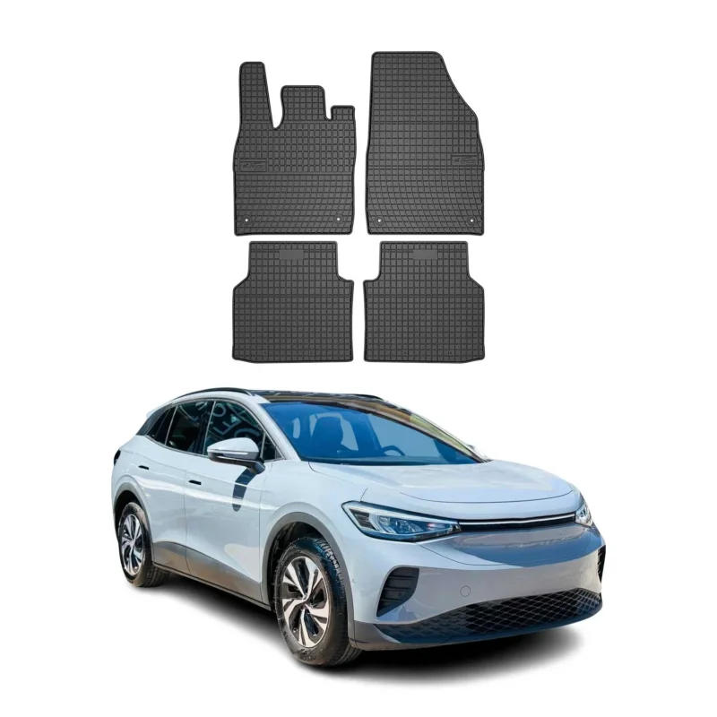 OMAC Gummi Fußmatten für VW ID.4 2021-2026 Automatten Gummi TPE Schwarz 4tlg