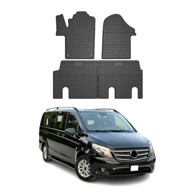 OMAC Gummi Fußmatten für Mercedes Vito W447 2014-2026 Automatten Schwarz 4x