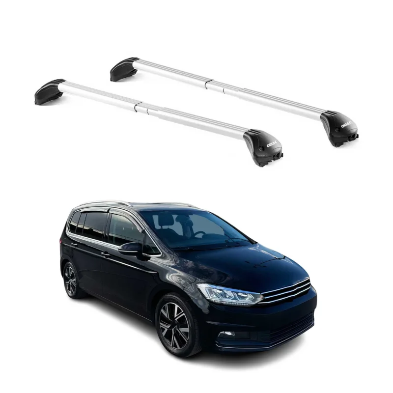 Dachträger Grundtäger für VW Touran 2015-2026 5 tür 100kg Alu Silber 2 tlg ABE