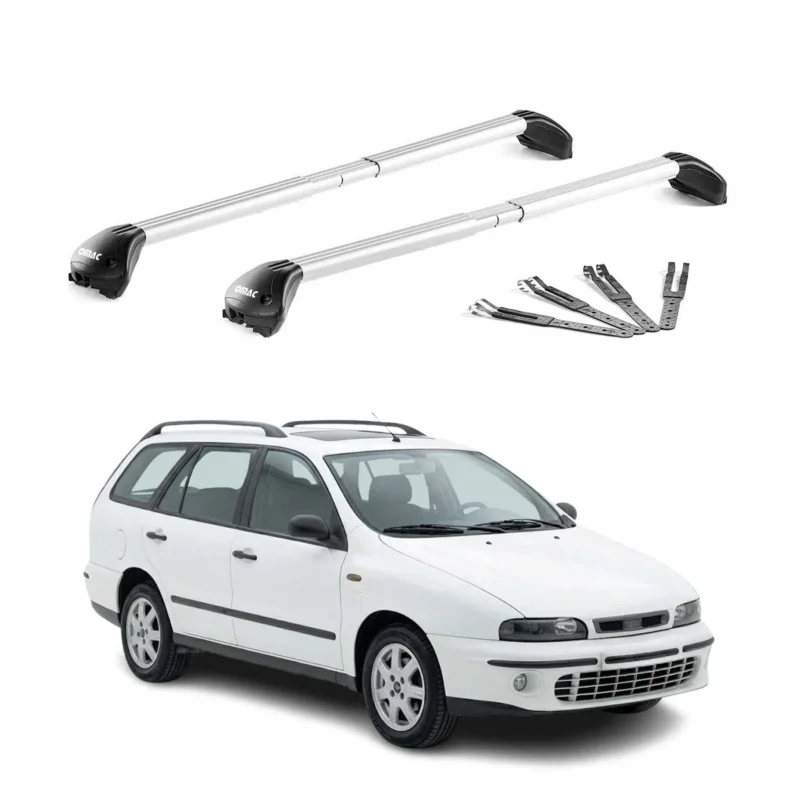 Dachträger Grundtäger für Fiat Marea Marengo 1996-2002 100kg Alu Grau 2x ABE