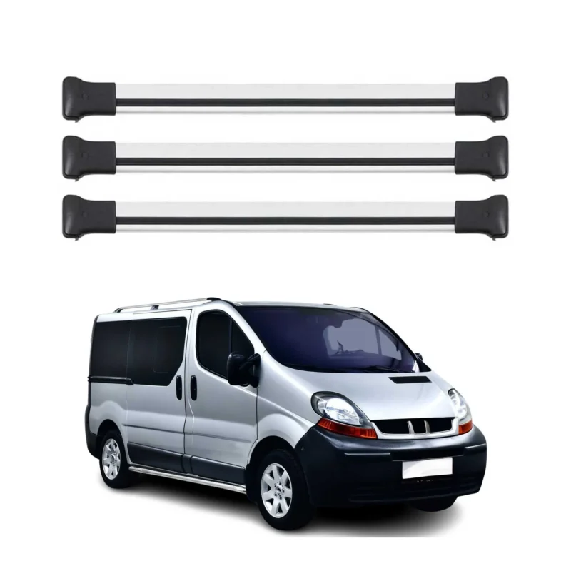 Dachträger Grundtäger für Renault Trafic II 2001-2014 75kg Aluminium Silber 3tlg
