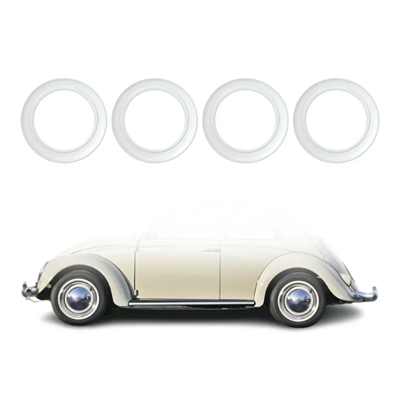 4x Weißwandringe Weißwandreifen 13 Zoll weiß Gummi Auto Tuning