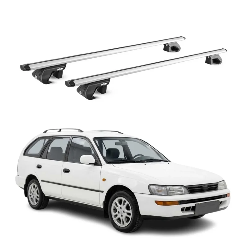 Dachträger für Toyota Corolla mk8 Kombi 2000-2002 Facelift 90kg Alu Silber ABE