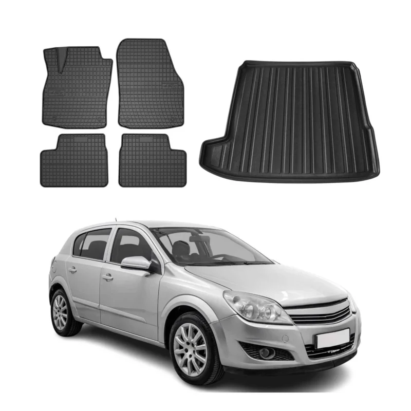 Fußmatten & Kofferraumwanne Set für Opel Astra H Caravan 2005-2010 Gummi TPE 5x