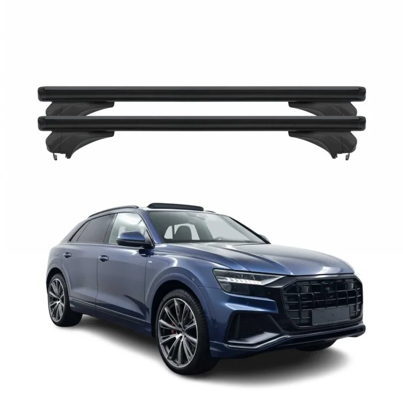 Menabo Dachträger Grundtäger für Audi Q8 4M 2018-2026 Aluminium Schwarz 2 tlg