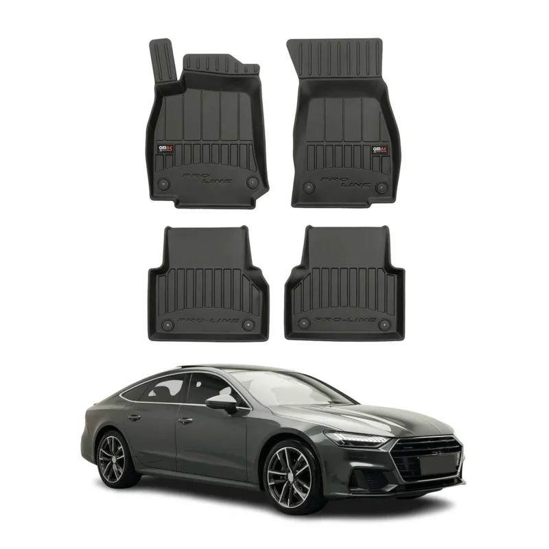 OMAC Gummi Fußmatten für Audi A7 C8 Sportback 2018-2026 Premium TPE Schwarz 4x