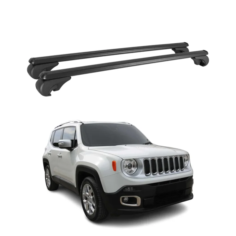 Dachträger Grundtäger für Jeep Renegade 2015-2025 75kg Aluminium Schwarz 2 tlg
