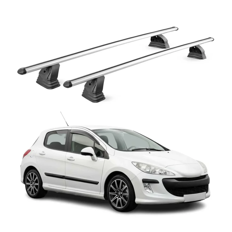 Alu Dachträger für Peugeot 308 I Schrägheck Kombi 2007-2013 TÜV T-Nut 2x Silber