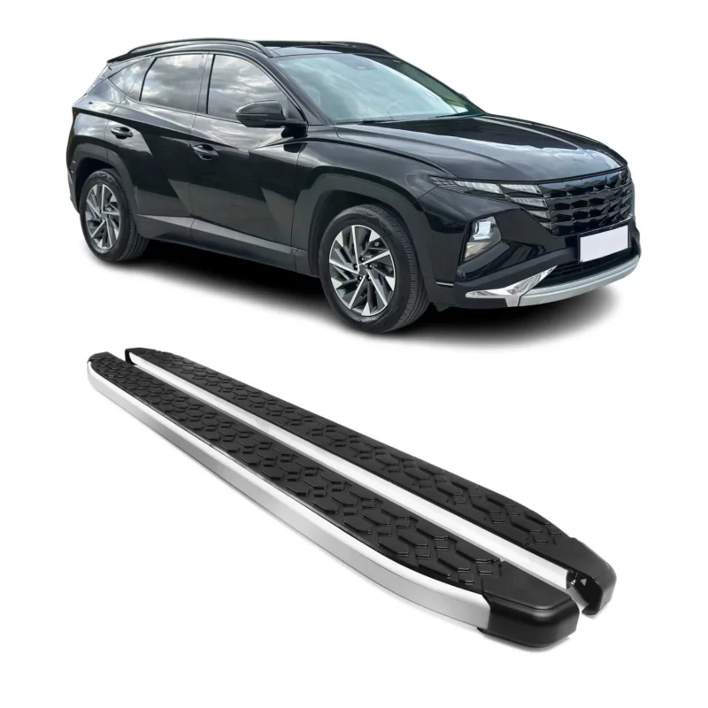 Alu Trittbretter Seitenschweller für Hyundai Tucson IV 2022-2026 Schwarz Silber