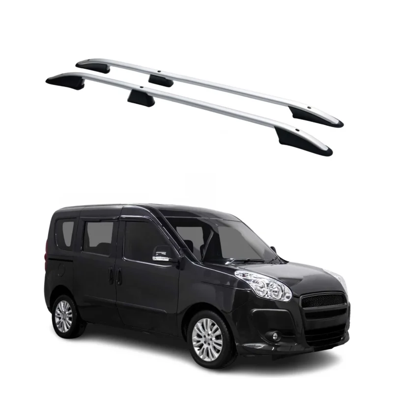 Dachreling Dachträger für Opel Combo D Fiat Doblo 2010-2021 Kurzer Alu Grau