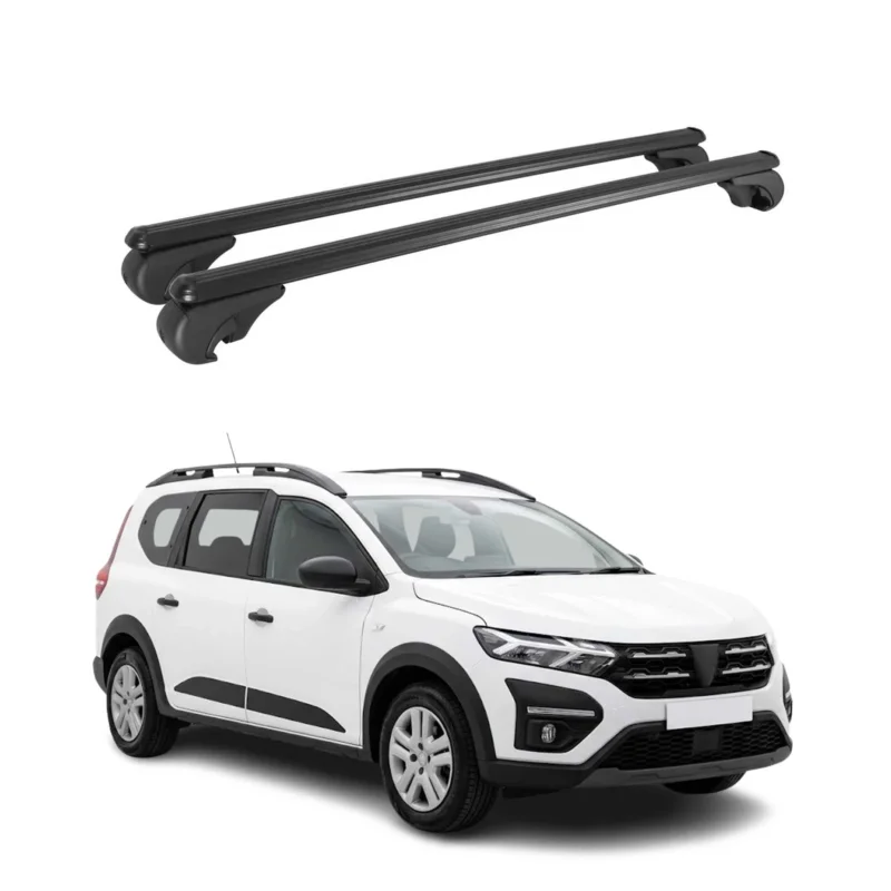 Dachträger Grundträger für Dacia Jogger 2022-2026 TÜV Aluminium Schwarz 2tlg