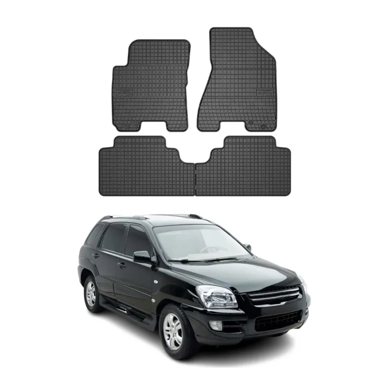 OMAC Gummi Fußmatten für Kia Sportage 2004-2010 Automatten Gummi TPE Schwarz 4x