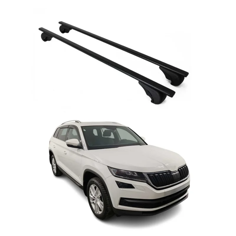 Dachträger Grundträger für Skoda Kodiaq 2016-2024 75kg Stahl Schwarz 2 tlg