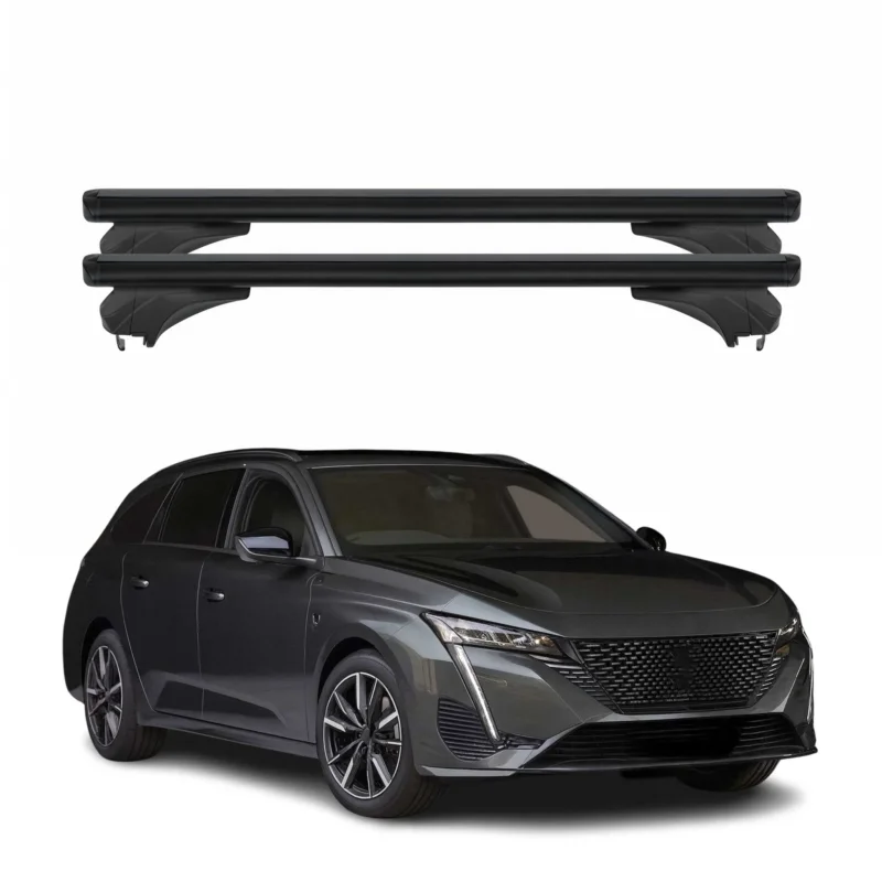 Menabo Dachträger für Peugeot 308 III Kombi 2021-2026 Aluminium Schwarz 2 tlg