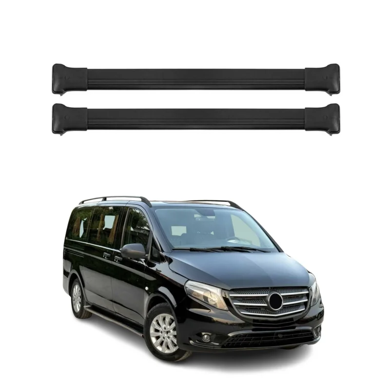 Dachträger Grundtäger für Mercedes Vito W447 2014-2026 75kg Alu Schwarz 2 tlg