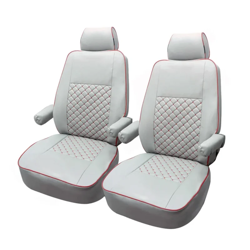 Kunstleder Sitzbezug Sitzbezüge Grau Leder für VW T5 T6 T6.1 Multivan Caravelle