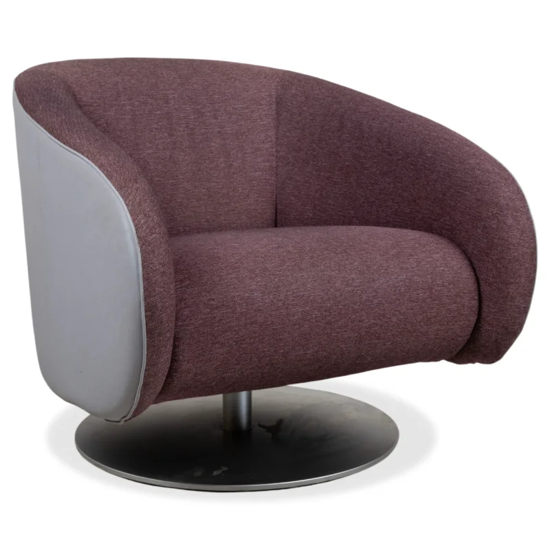 Rolf Benz 310 Sessel Stoff Leder Lila Weinrot Aubergine Hellgrau