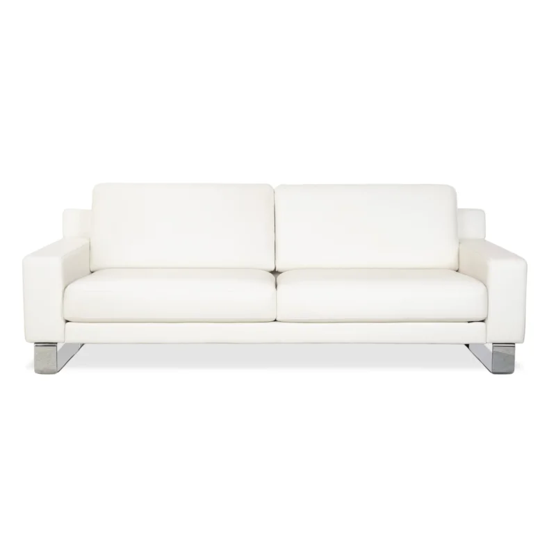 Rolf Benz EGO Leder Dreisitzer Creme Weiß Sofa Couch