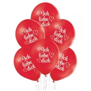 Rood Ballonnen Ich Liebe Dich 30cm 10st van VDV Benefit koop je bij Partywinkel