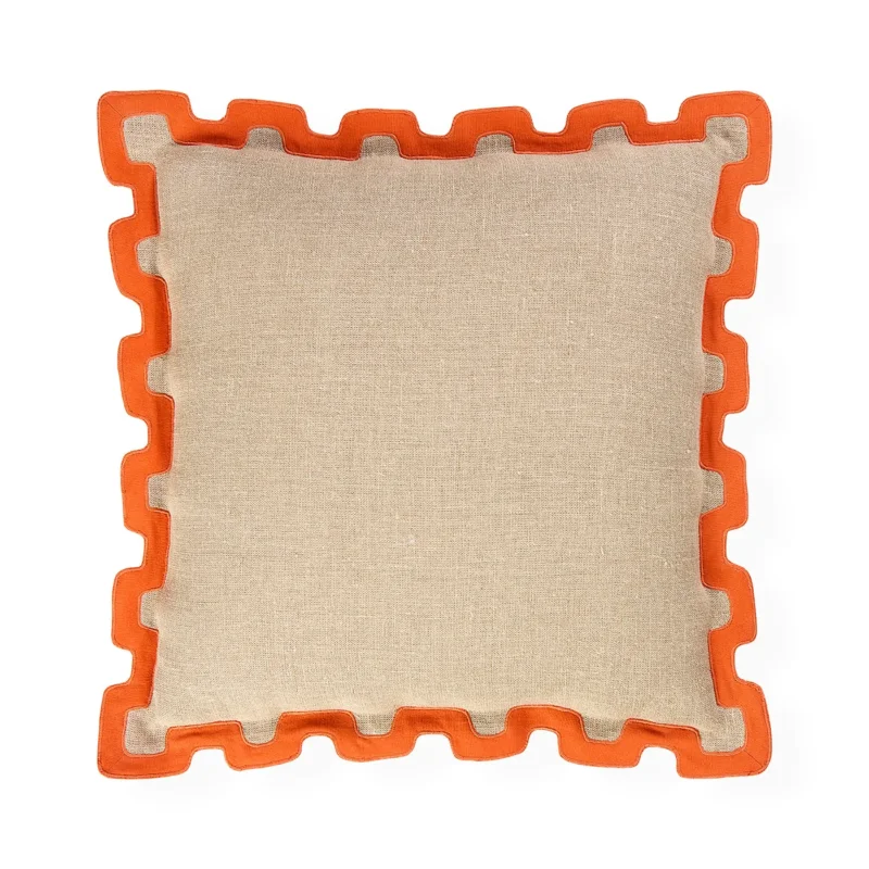 Jonathan Adler Kissen Santorini Border Orange 45x45 cm