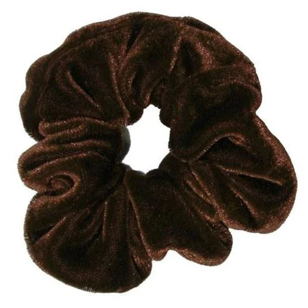 Scrunchie – Velours & Gummiband – Dunkelbraun – Haaraccessoires