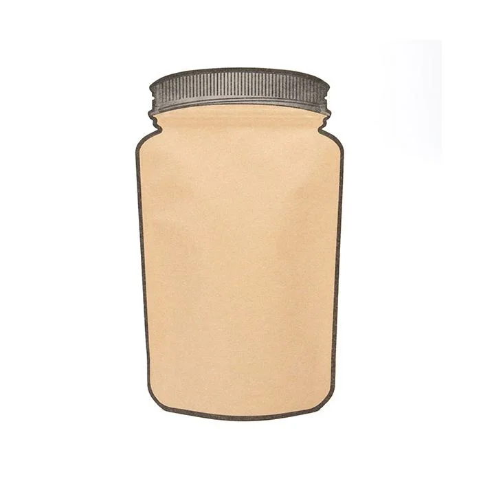 Mason Jar Shaped Pouch Kraft 15,2x7,9x25,4 cm