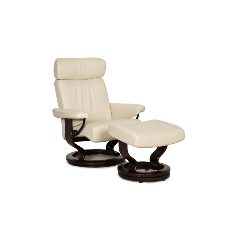 Stressless Arion Leder Sessel Creme inkl. Hocker Funktion Relaxfunktion