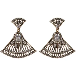 Succubus Crystal Fan Old Hollywood Glamour 20's Ohrstecker