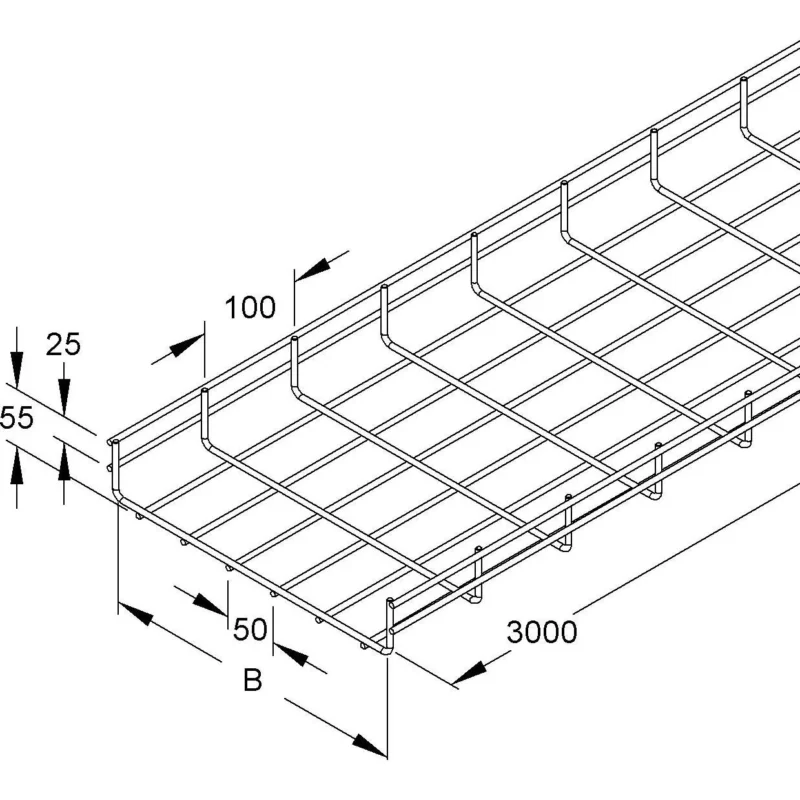 Niedax - Gitterrinne MT 54.100 F 54x100x3000mm − 3 Meter