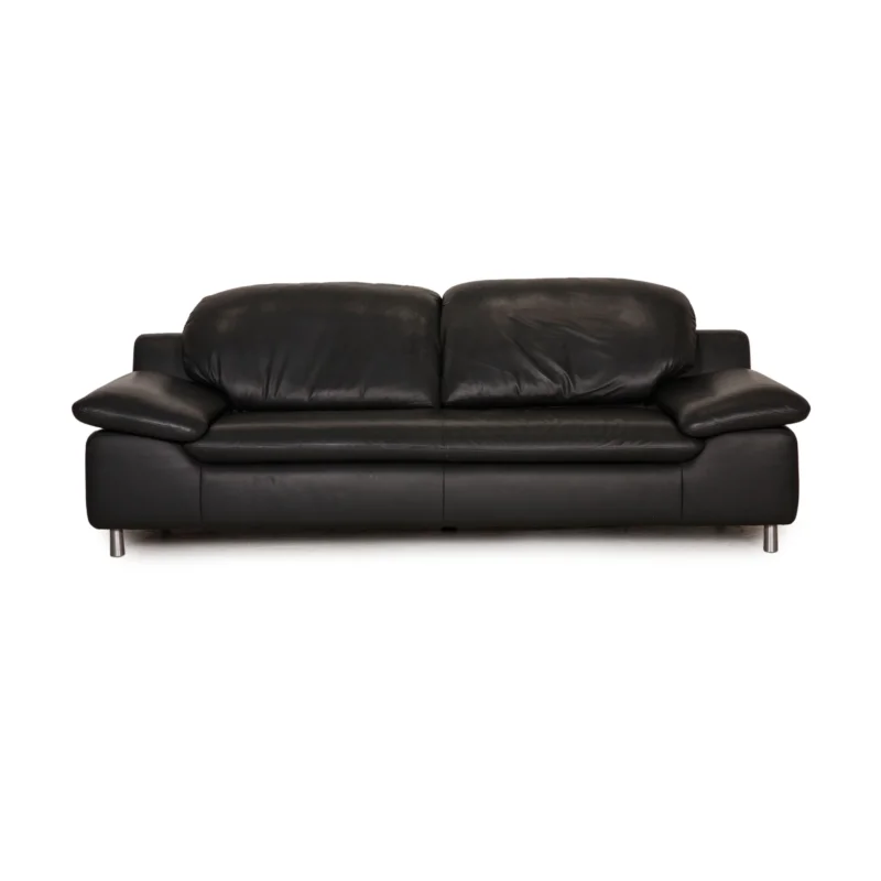 Willi Schillig Enjoy Zweisitzer Leder Sofa Anthrazit Couch